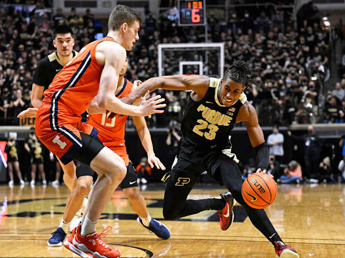 Purdue's Jaden Ivey drives vs. Illinois